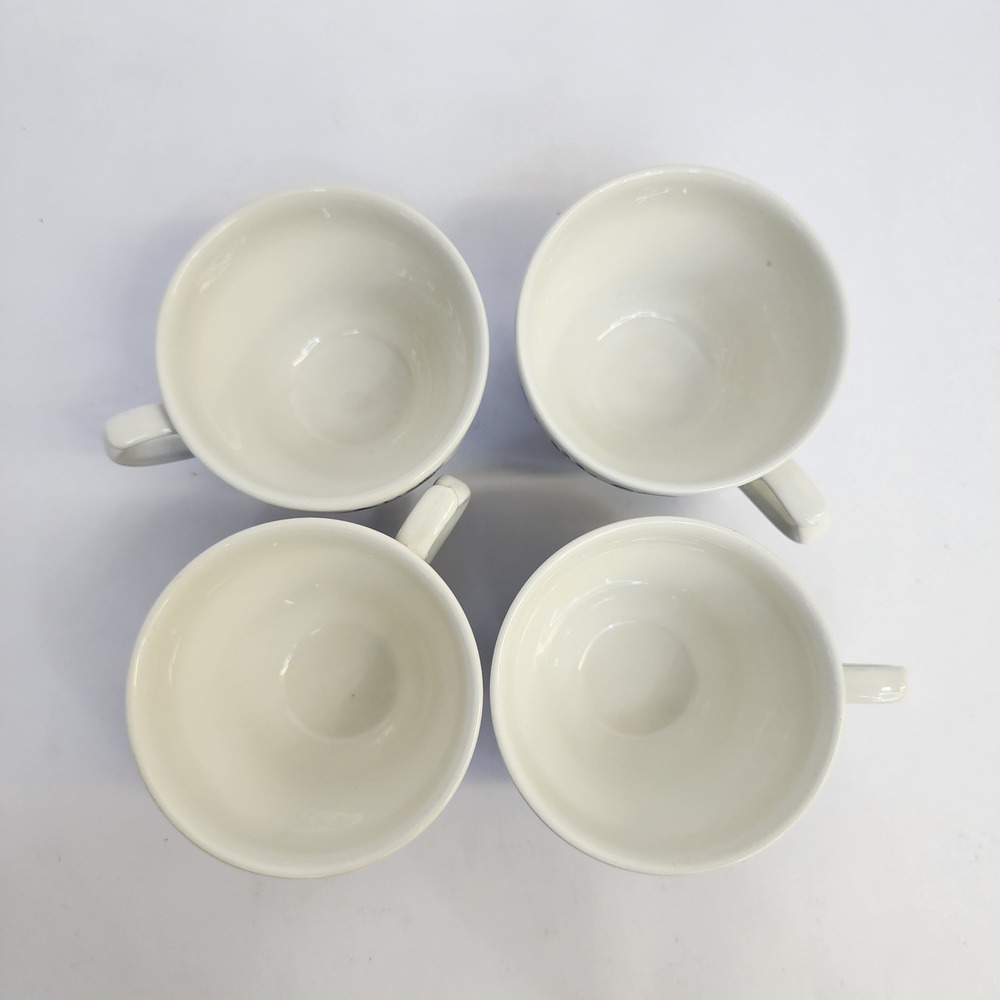 Churchill England Blue Willow Tea Cups Set of 4 Blue White Ironstone Vintage - Picture 2 of 4
